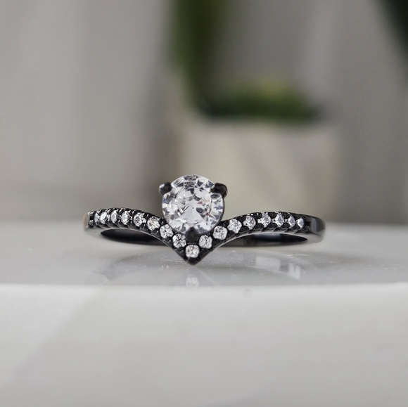 Black Gold ring, size 10, 925 Sterling Silver - Picture 5 of 8